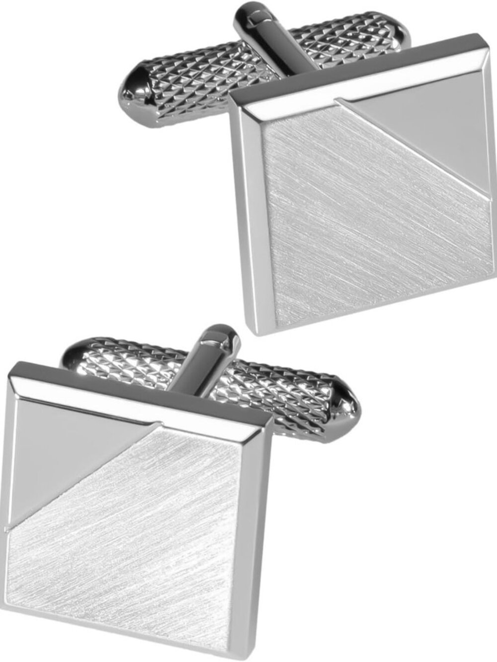 Stylish Men's Cufflinks - Black, Silver & Light Gold - Made in Japan, Elegant